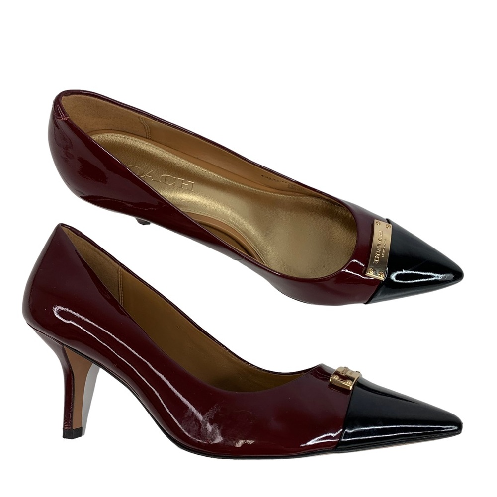 Coach Burgundy and Black Heels
